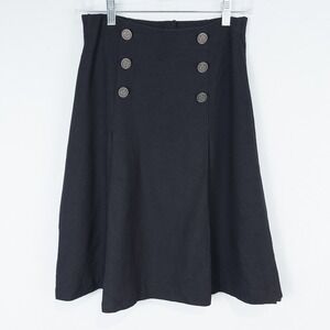 Vintage‎ Pleated Sailor Skirt Nautical Preppy Academia Old Money Black Petite 6
